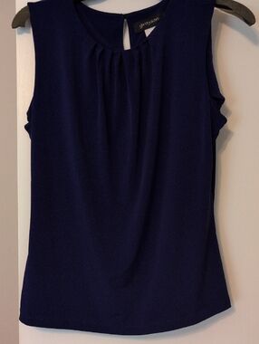 Greyson Navy Pleated Sleeveless Camisole